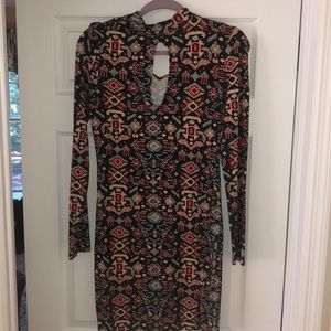 Colorful Aztec print party dress